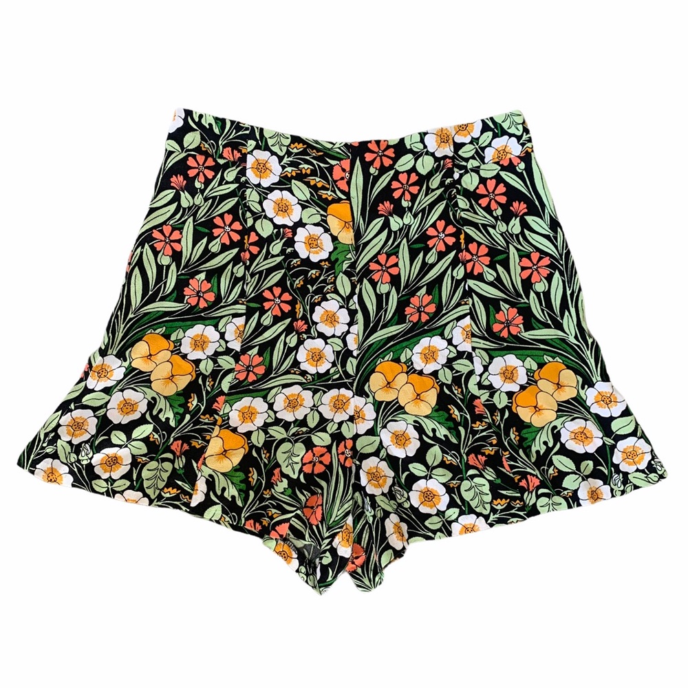 Zara High Waisted Floral Shorts Size S